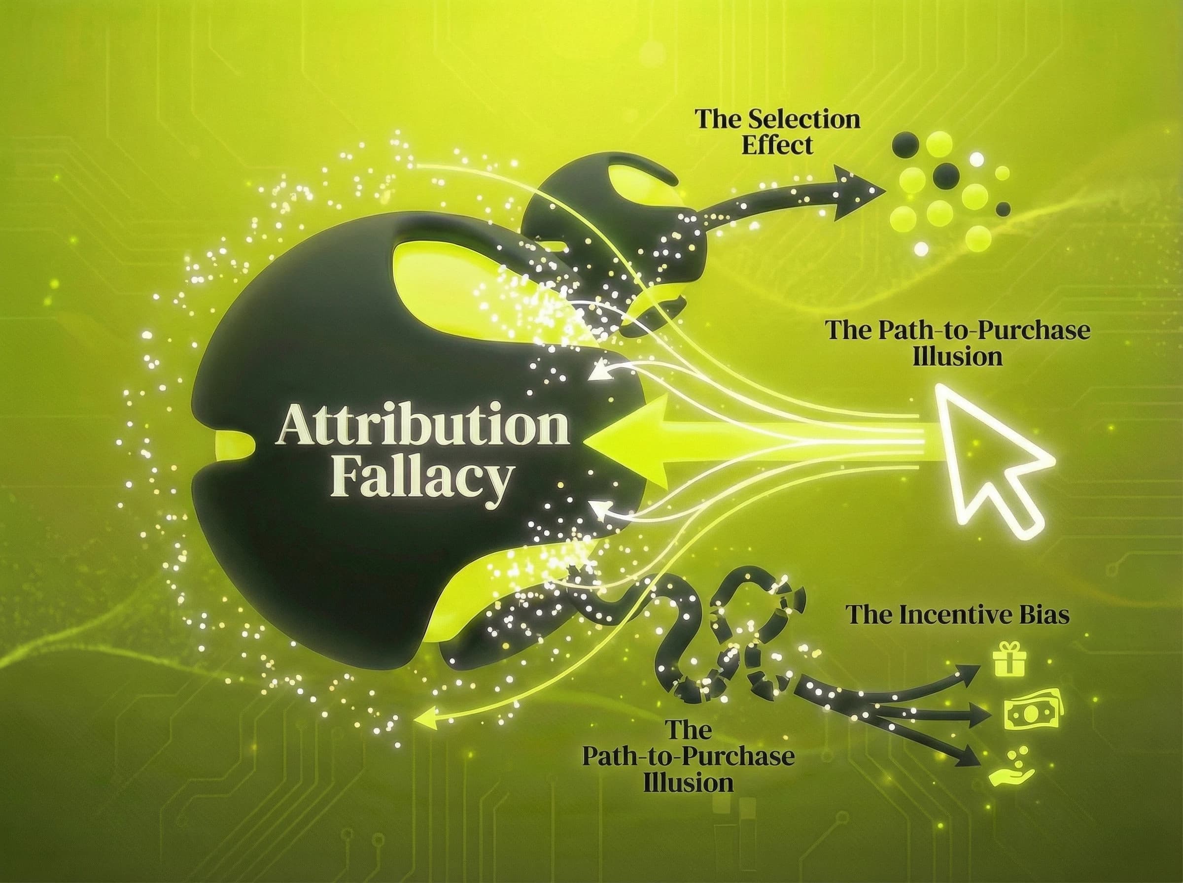 Attribution Fallacy marketing law: Don't trust everything your dashboard says. - Visual illustration showing key concepts and examples