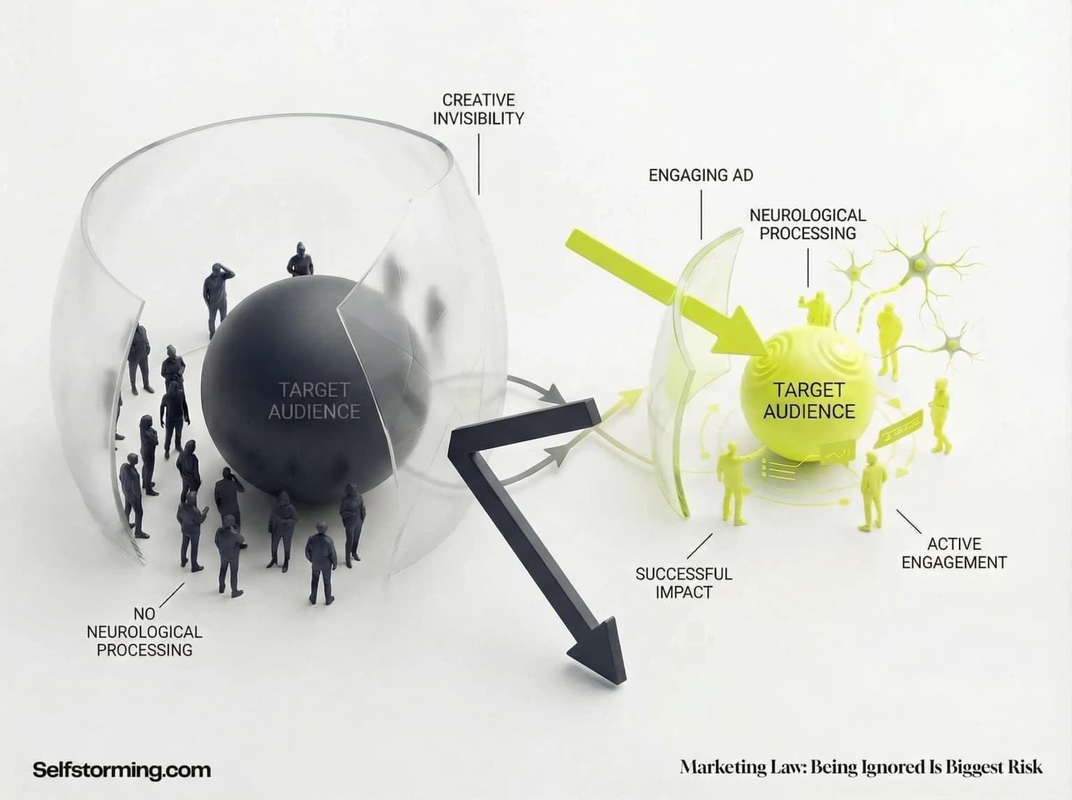The Law Of Being Ignored mechanism diagram - How The Law Of Being Ignored works in consumer behavior and marketing strategy