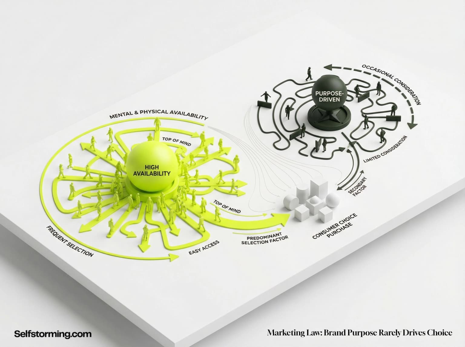 The Brand Purpose Law mechanism diagram - How The Brand Purpose Law works in consumer behavior and marketing strategy