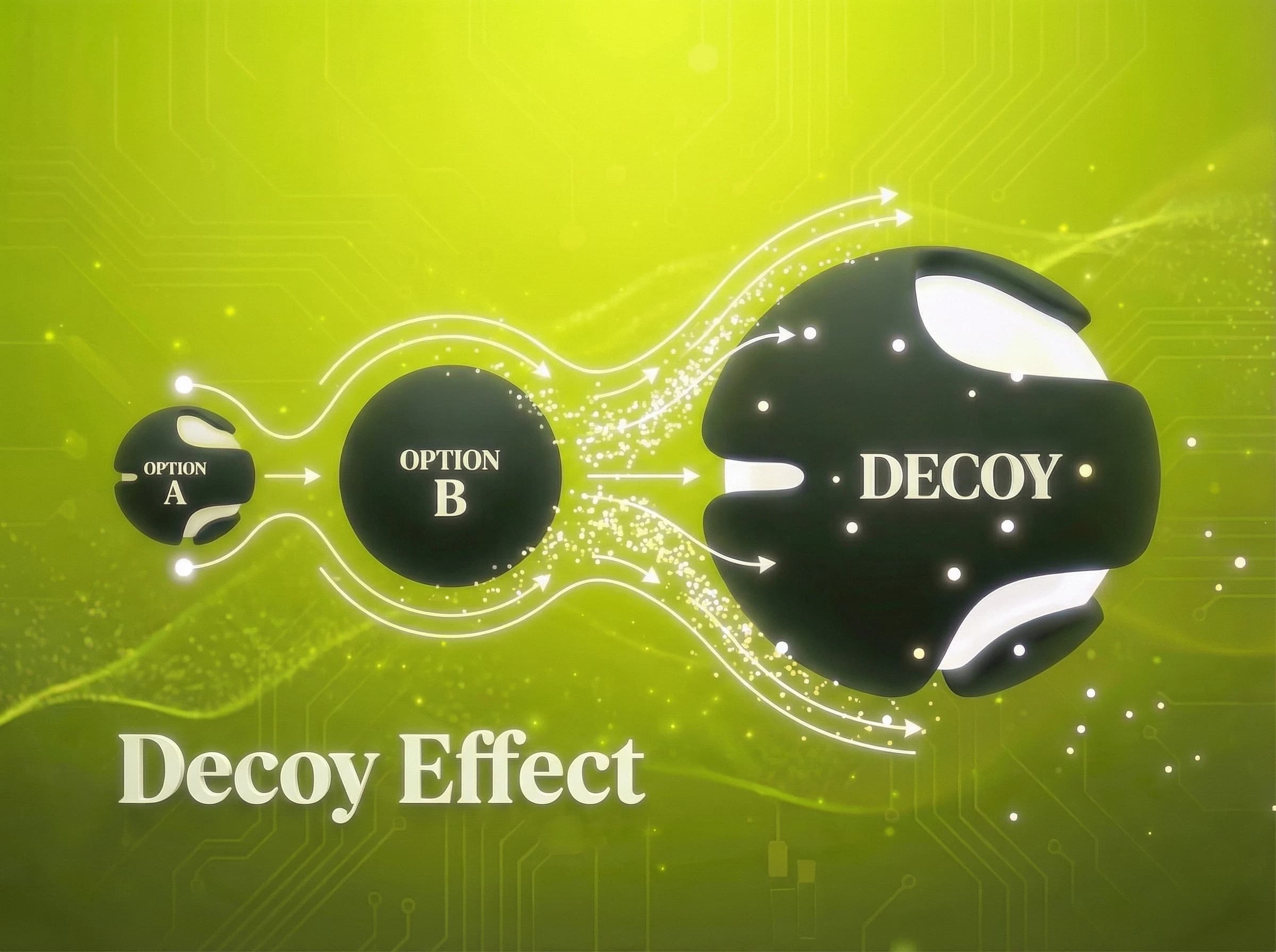 Decoy Effect marketing law: Guide choices with a clever decoy. - Visual illustration showing key concepts and examples