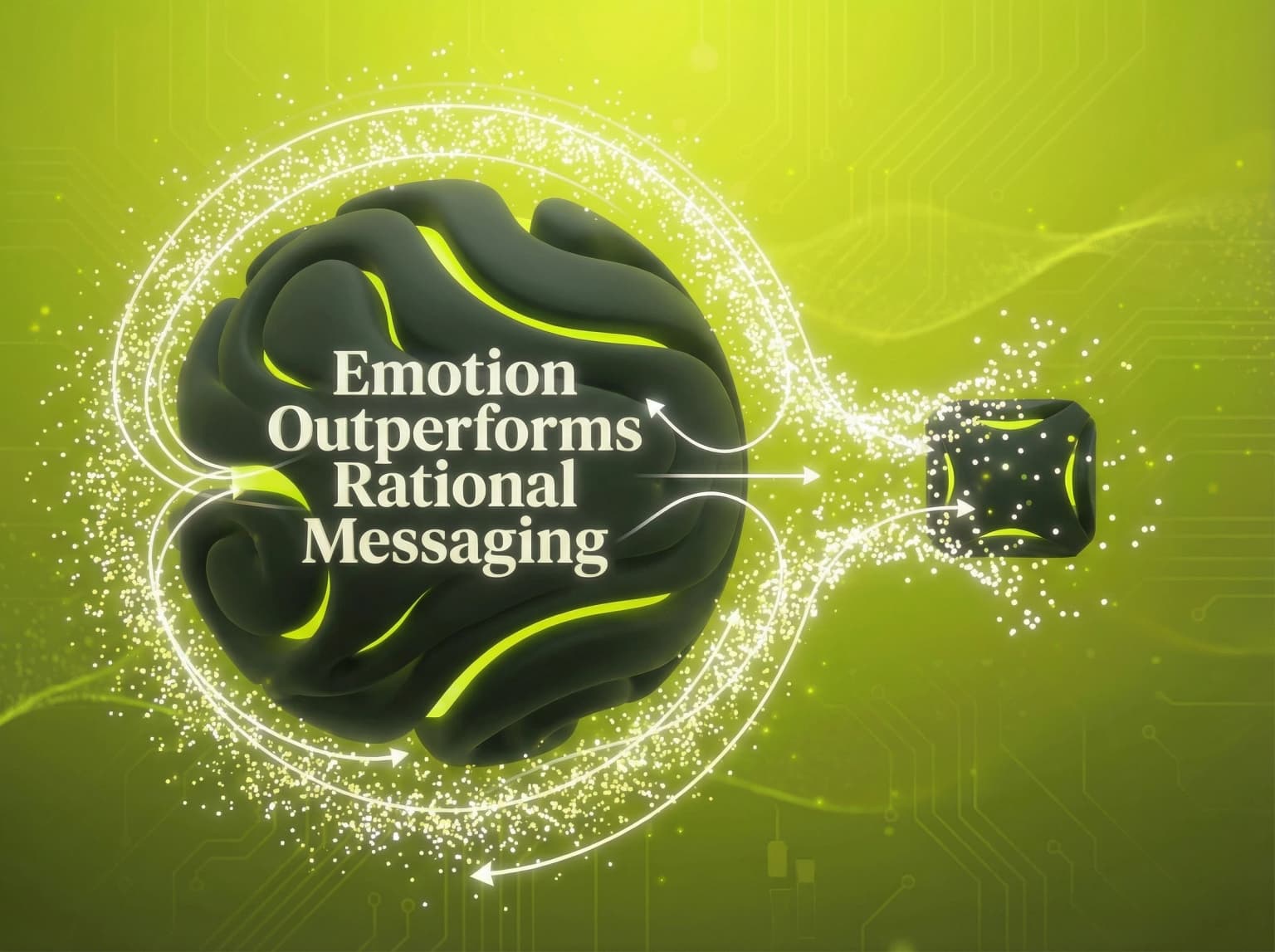 The Law Of Emotion Over Reason marketing law: Feelings sell better than features do. - Visual illustration showing key concepts and examples