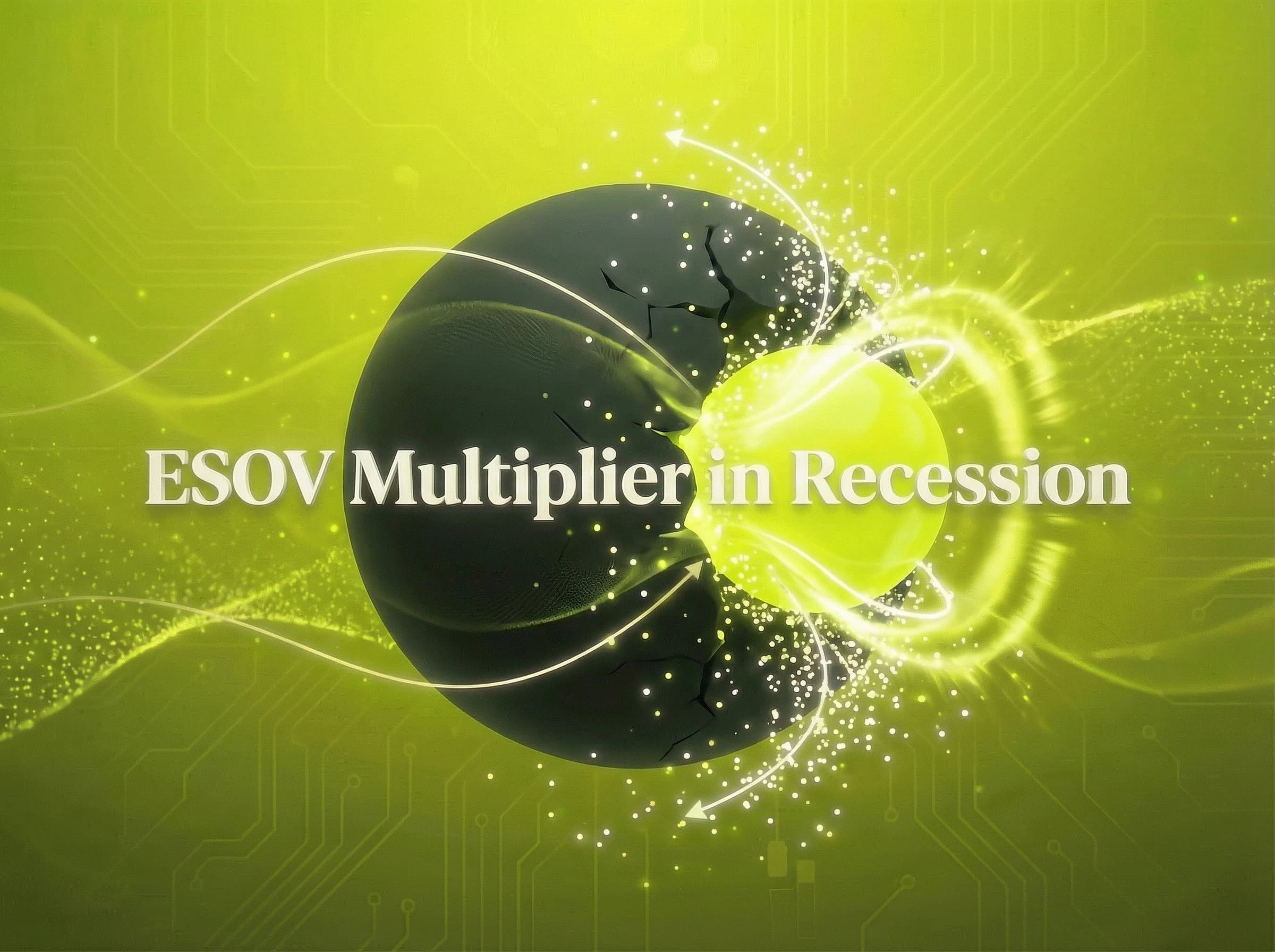 ESOV Multiplier in Recession marketing law: Recessions are for gaining market share. - Visual illustration showing key concepts and examples