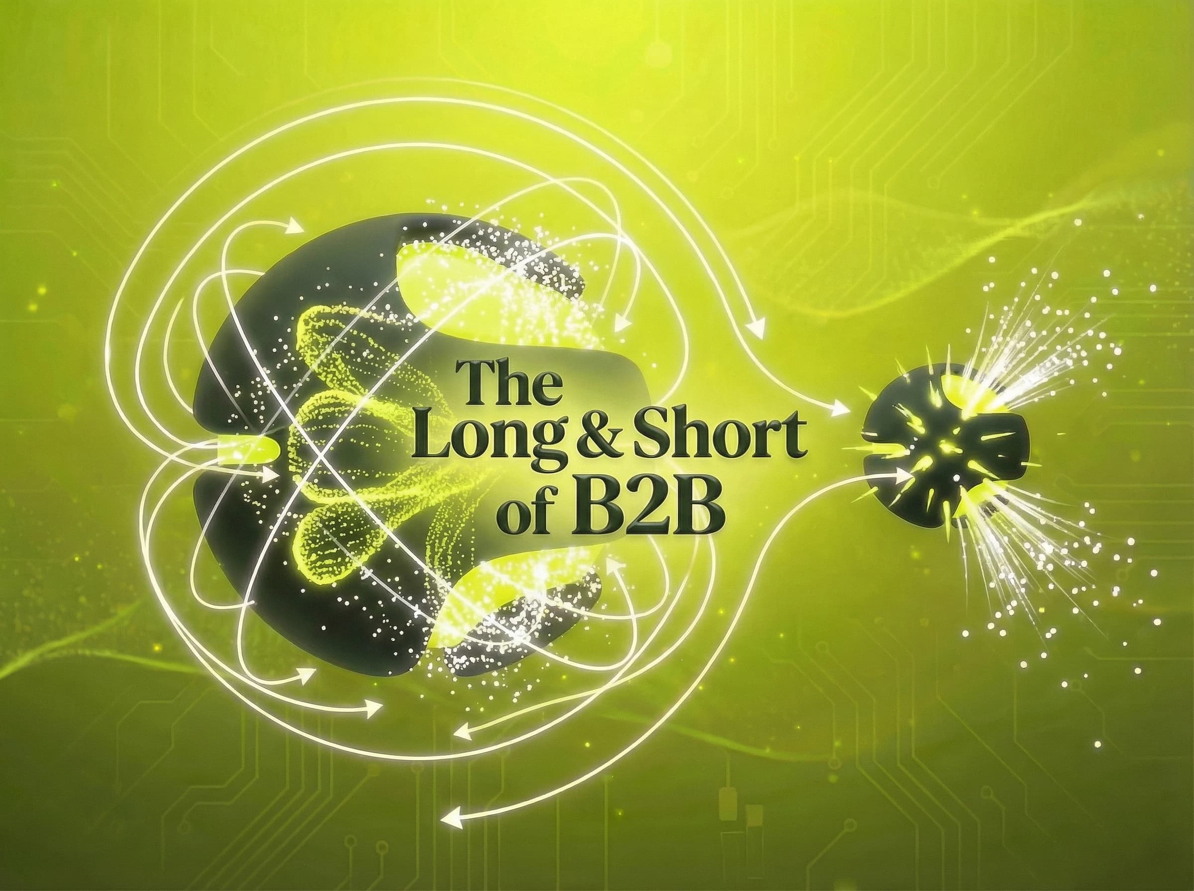 The Long & Short of B2B marketing law: B2B needs both quick and slow. - Visual illustration showing key concepts and examples