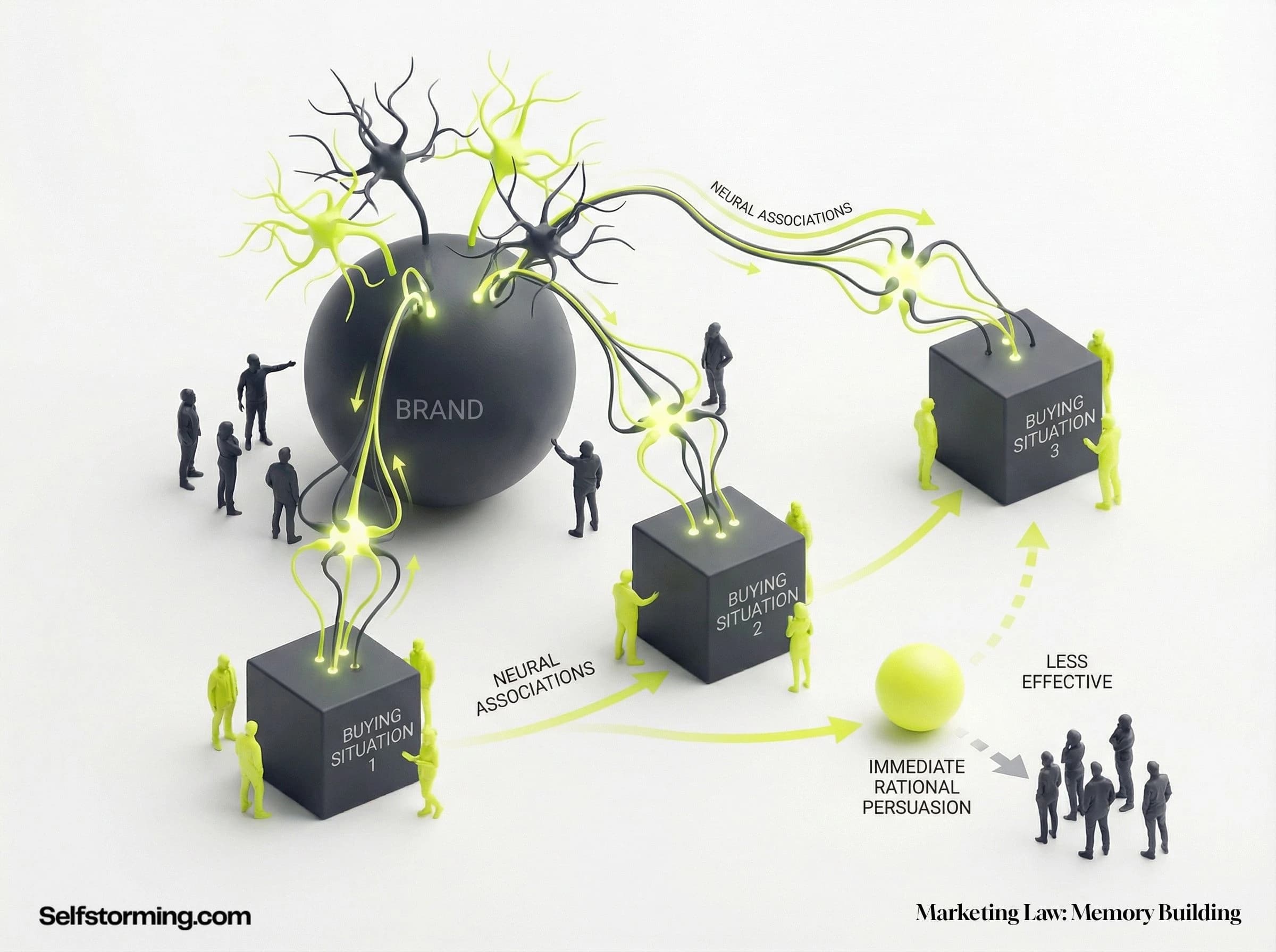 Memory Building mechanism diagram - How Memory Building works in consumer behavior and marketing strategy