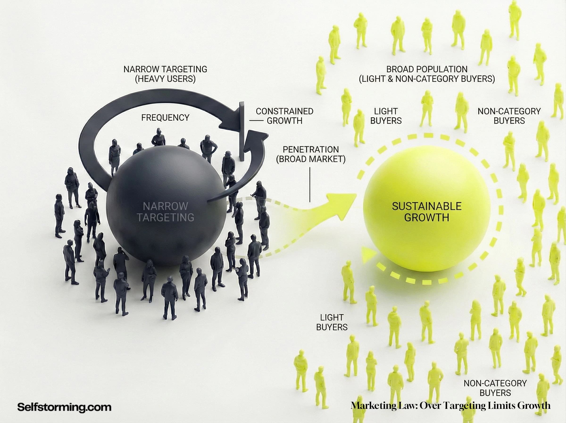 Over-Targeting Limits Growth mechanism diagram - How Over-Targeting Limits Growth works in consumer behavior and marketing strategy