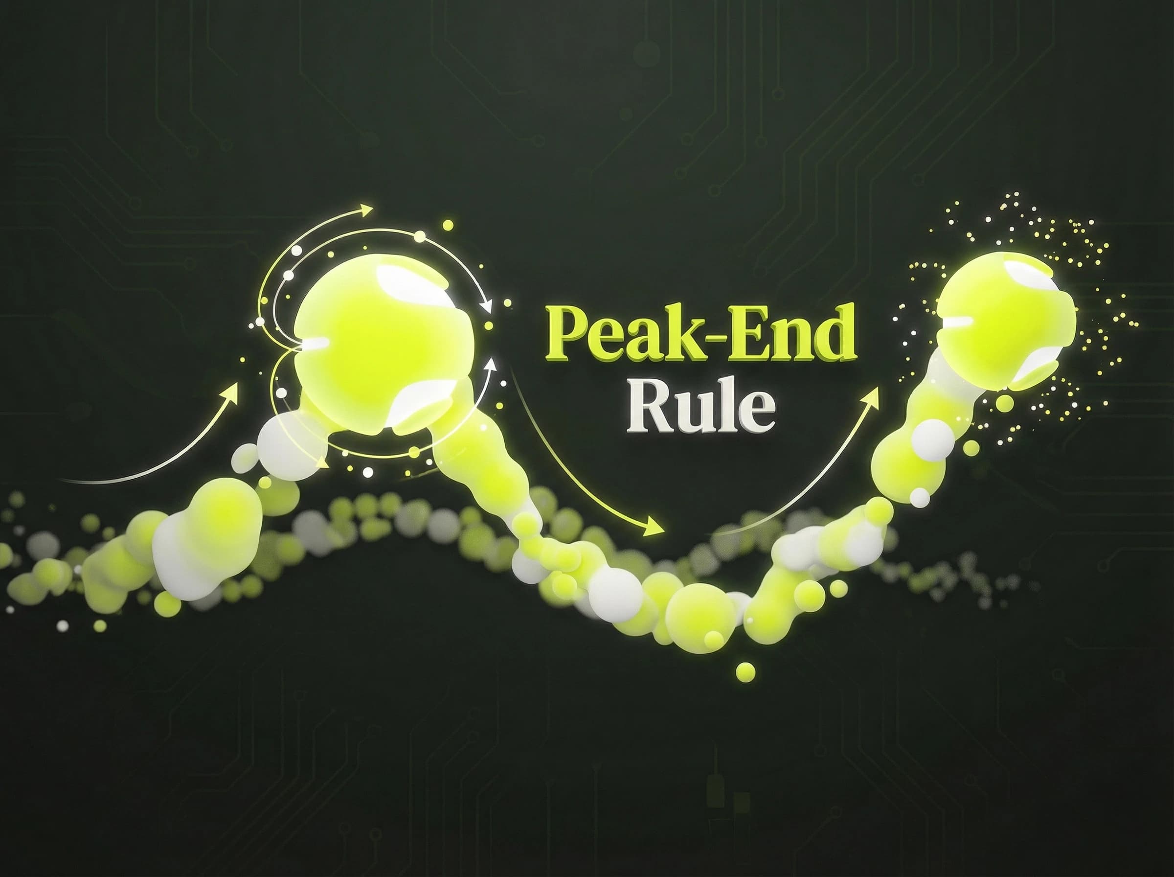 Peak-End Rule marketing law: End on a high note. - Visual illustration showing key concepts and examples