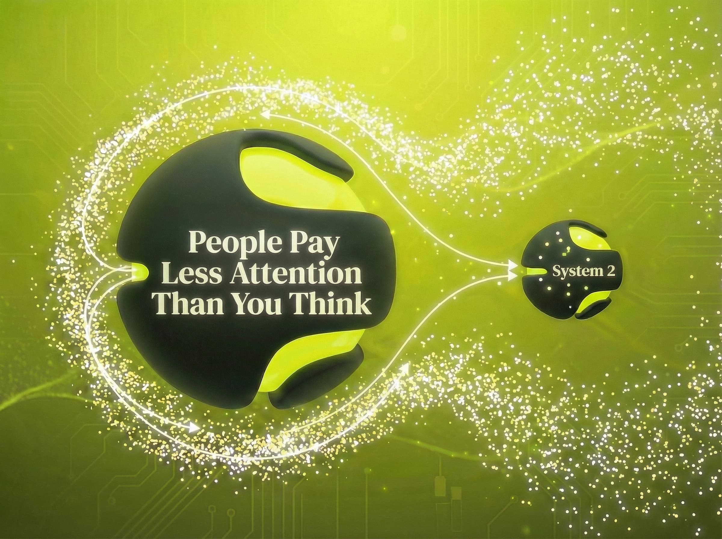 People Pay Less Attention Than You Think marketing law: People care less than you think. - Visual illustration showing key concepts and examples
