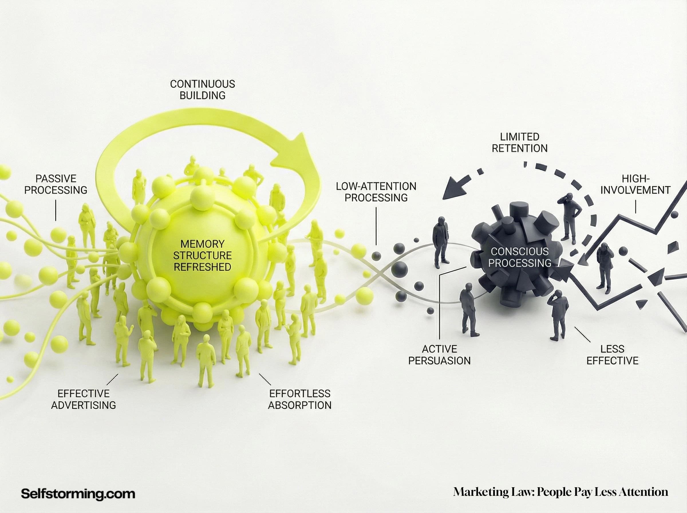 People Pay Less Attention Than You Think mechanism diagram - How People Pay Less Attention Than You Think works in consumer behavior and marketing strategy