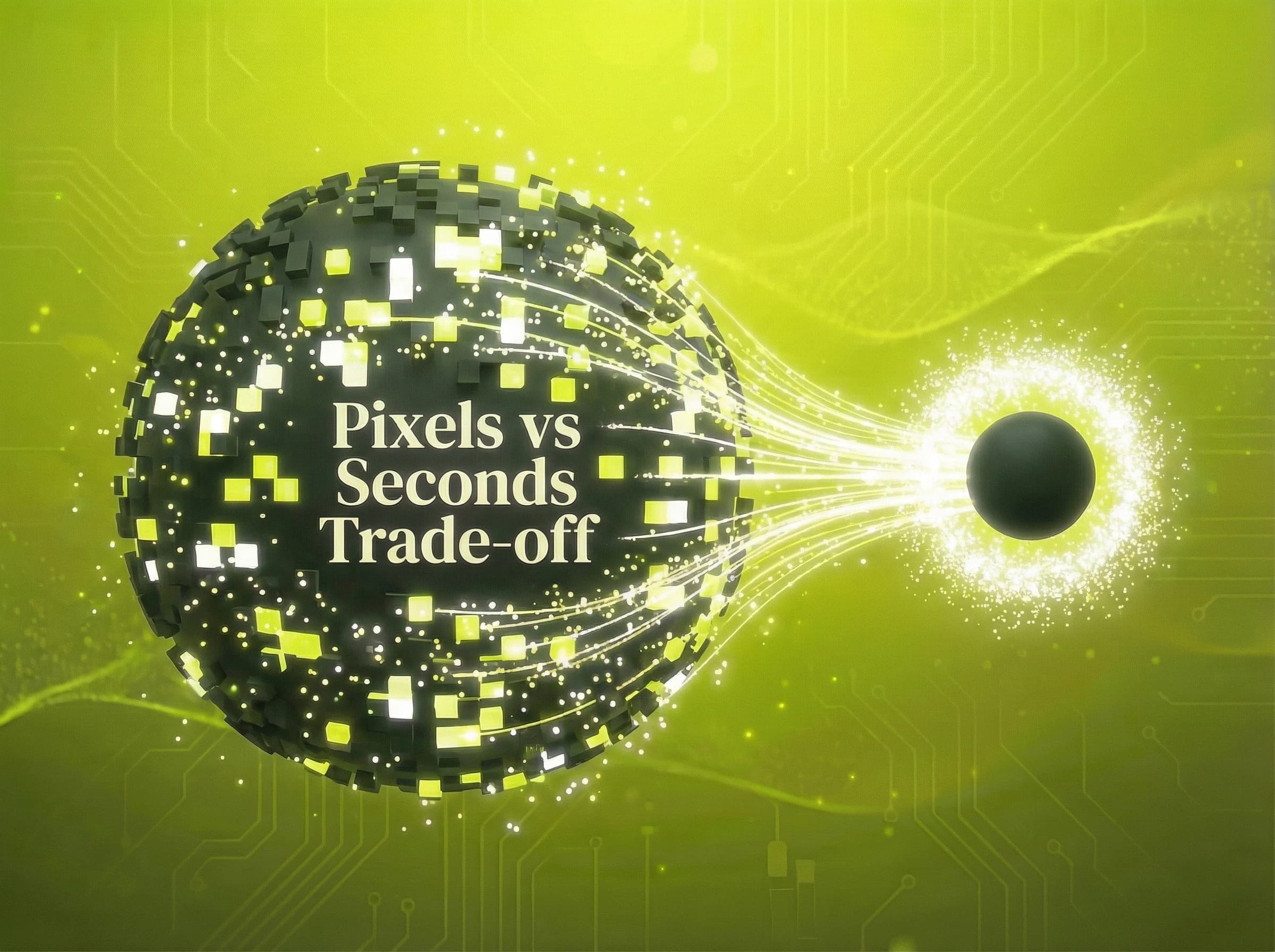 Pixels vs Seconds Trade-off marketing law: Size buys the time you're losing. - Visual illustration showing key concepts and examples