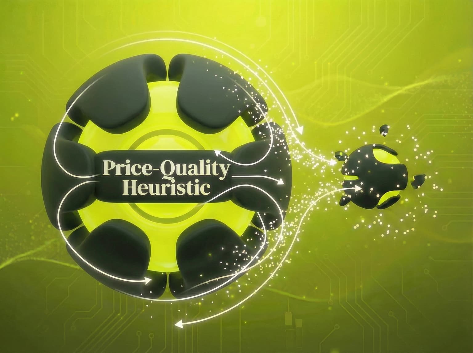 The Price-Quality Law marketing law: Price tells the story of quality. - Visual illustration showing key concepts and examples