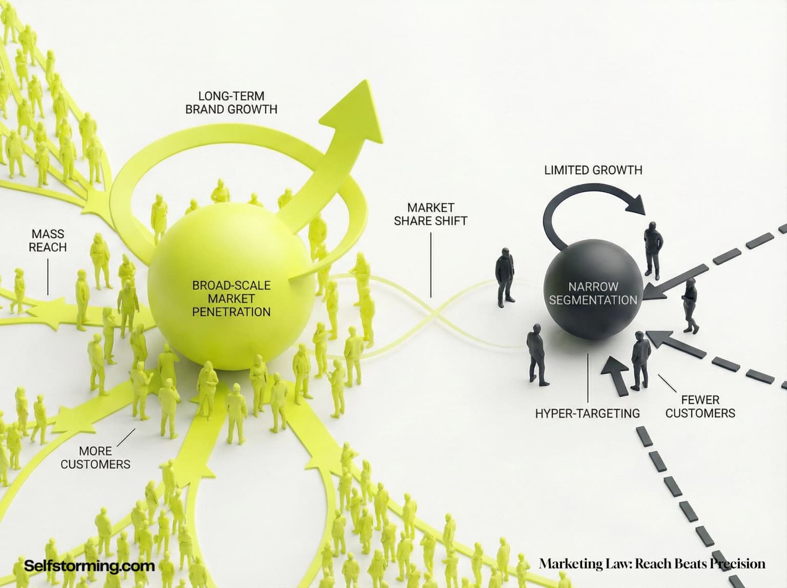 The Law Of Reach Over Precision mechanism diagram - How The Law Of Reach Over Precision works in consumer behavior and marketing strategy