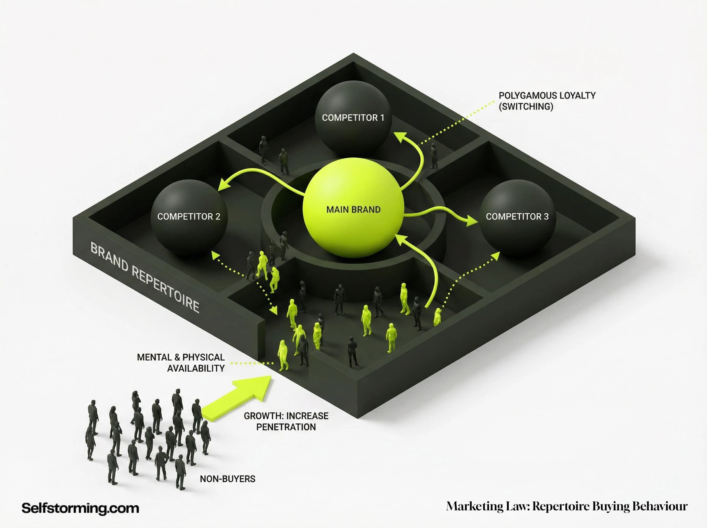 Repertoire Buying Behaviour mechanism diagram - How Repertoire Buying Behaviour works in consumer behavior and marketing strategy