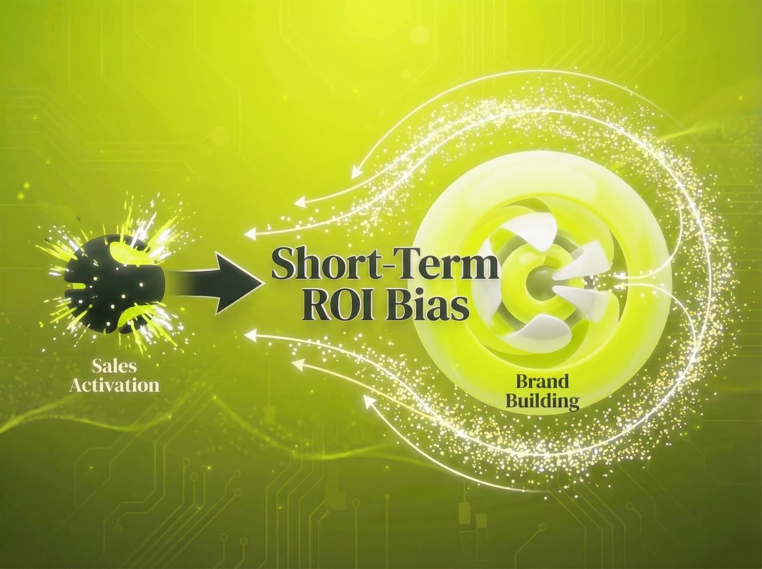 The Law Of Short-Term ROI marketing law: Short-term ROI is a long-term trap. - Visual illustration showing key concepts and examples