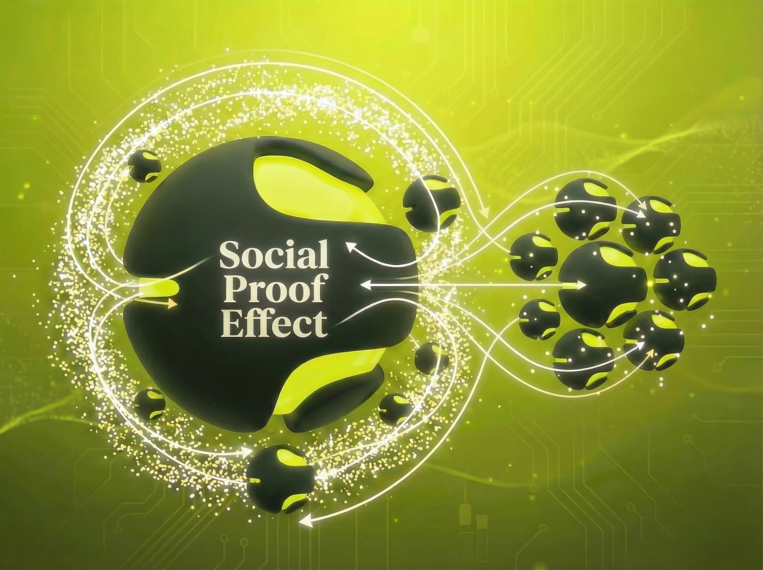 The Social Proof Law marketing law: People follow what others do. - Visual illustration showing key concepts and examples
