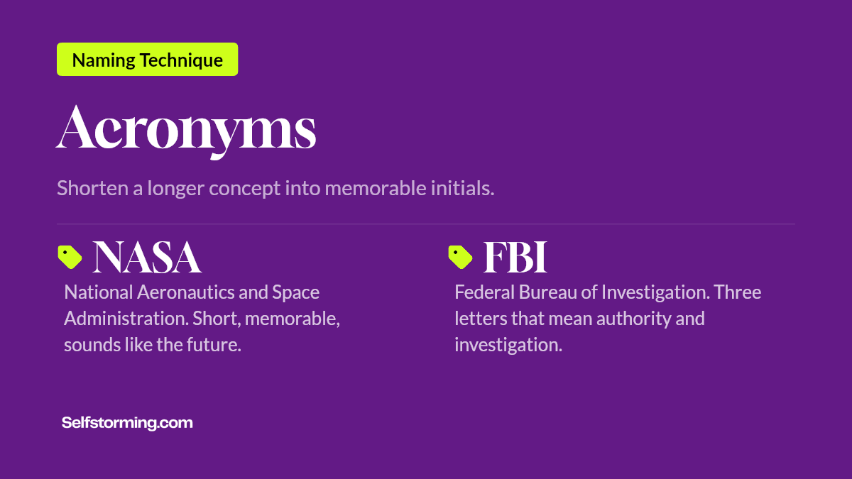Acronyms - Brand naming technique with examples