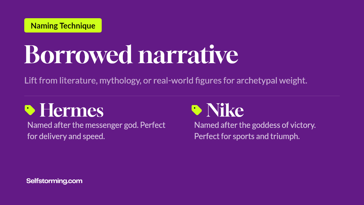 Borrowed narrative - Brand naming technique with examples
