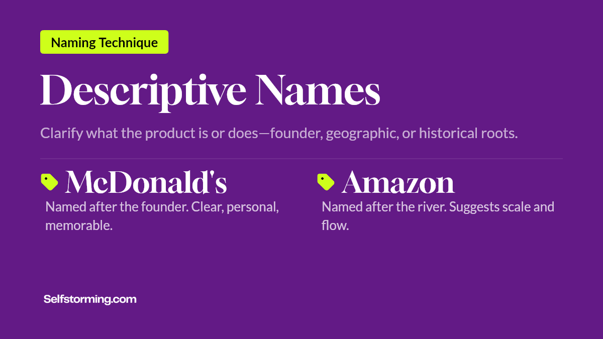 Descriptive Names - Brand naming technique with examples