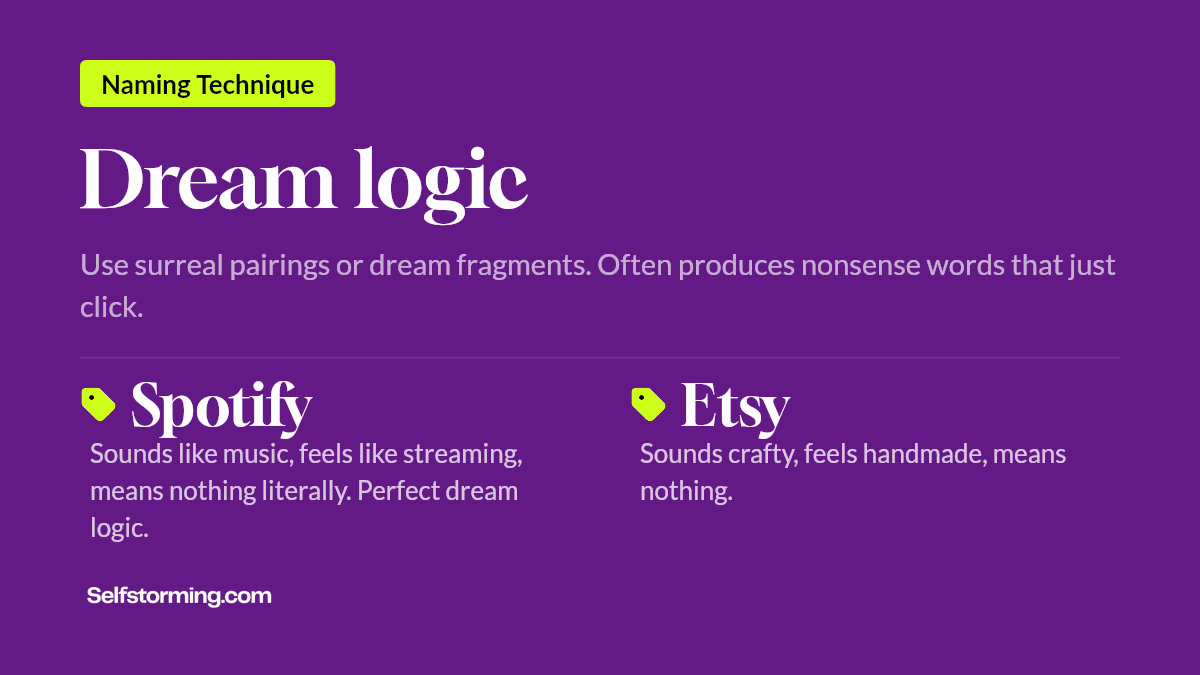Dream logic - Brand naming technique with examples