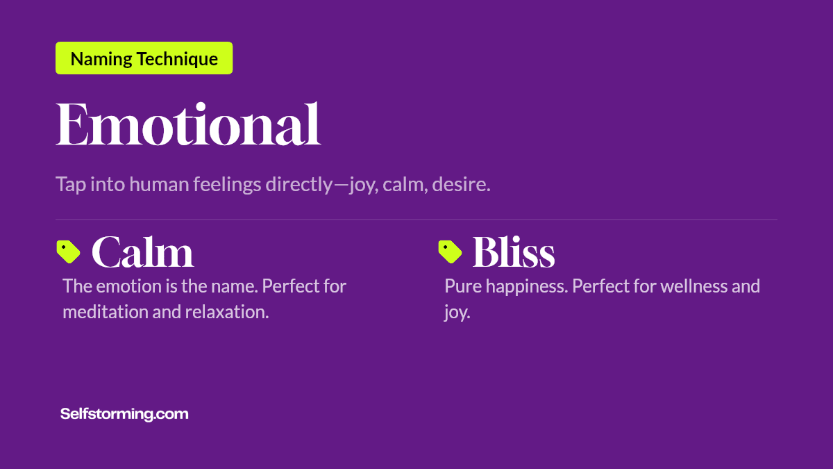 Emotional - Brand naming technique with examples