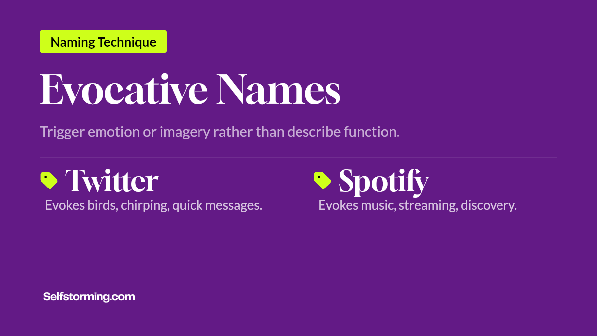 Evocative Names - Brand naming technique with examples
