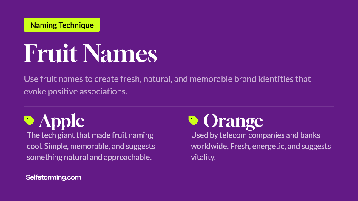 Fruit Names - Brand naming technique with examples