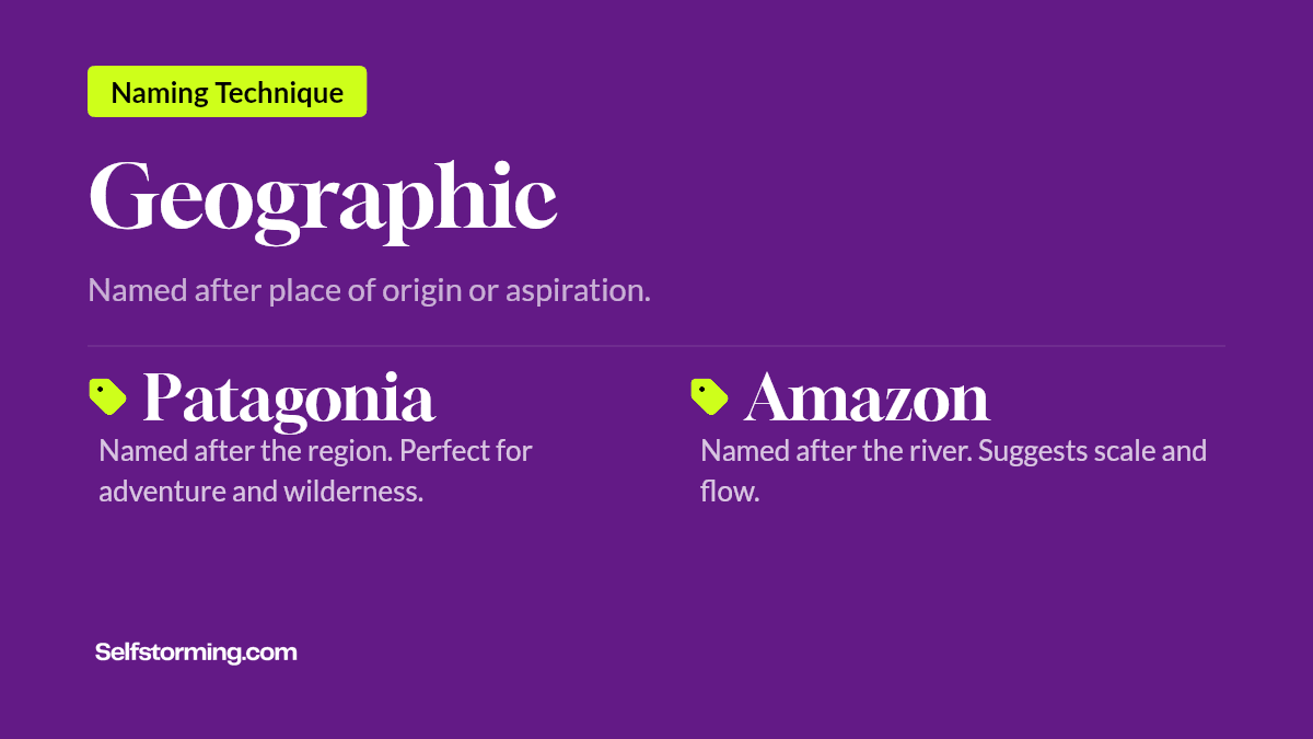 Geographic - Brand naming technique with examples
