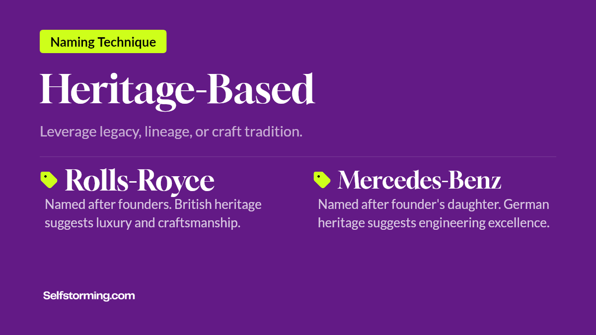 Heritage-Based - Brand naming technique with examples