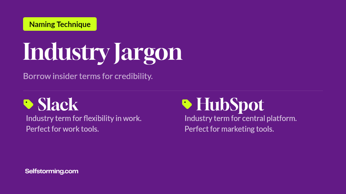 Industry Jargon - Brand naming technique with examples
