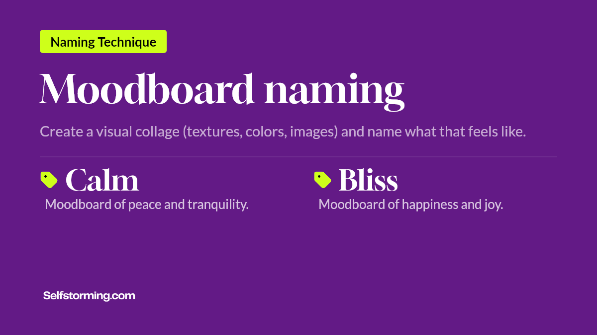 Moodboard naming - Brand naming technique with examples