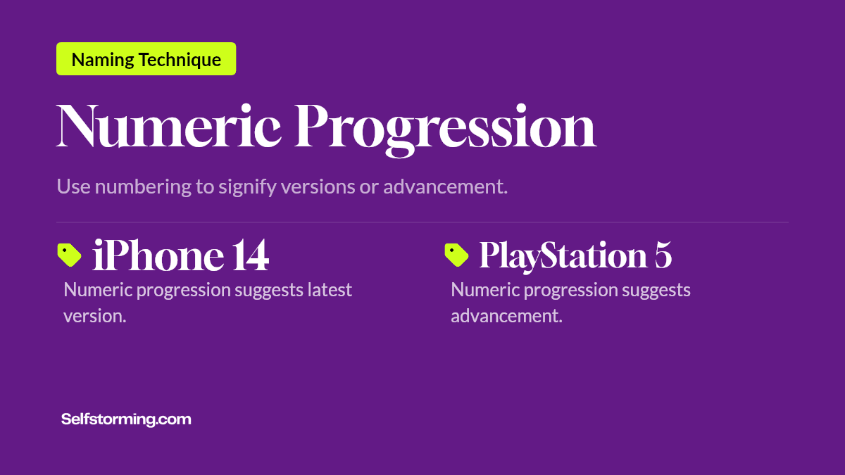 Numeric Progression - Brand naming technique with examples