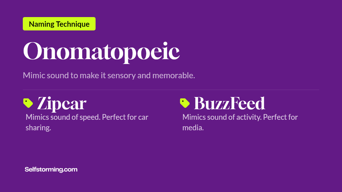 Onomatopoeic - Brand naming technique with examples