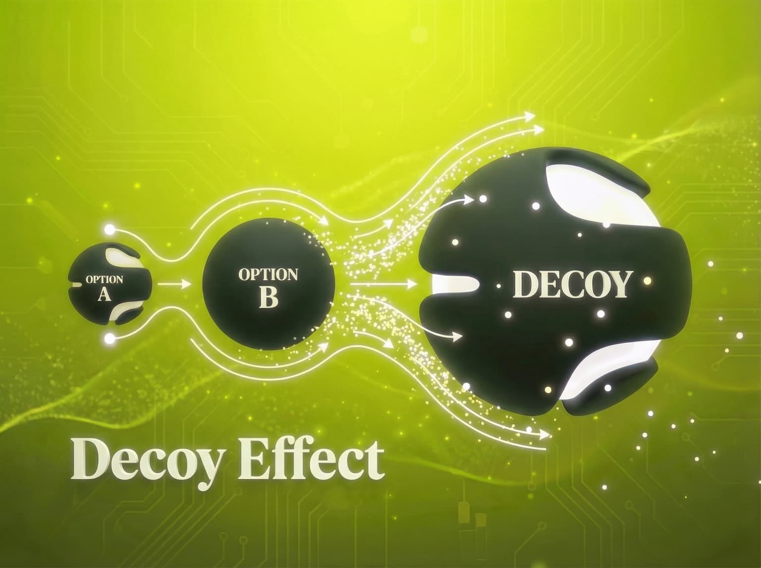 The Decoy Law marketing law: Guide choices with a clever decoy. - Visual illustration showing key concepts and examples