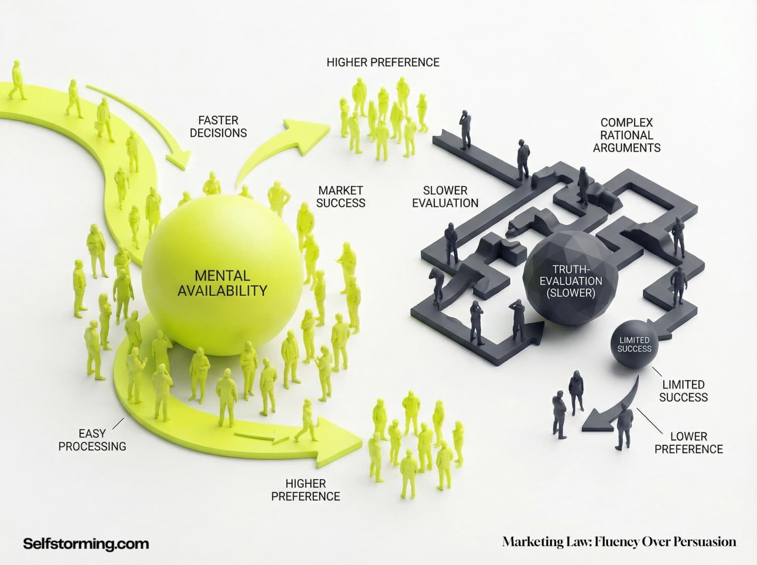The Law Of Fluency mechanism diagram - How The Law Of Fluency works in consumer behavior and marketing strategy