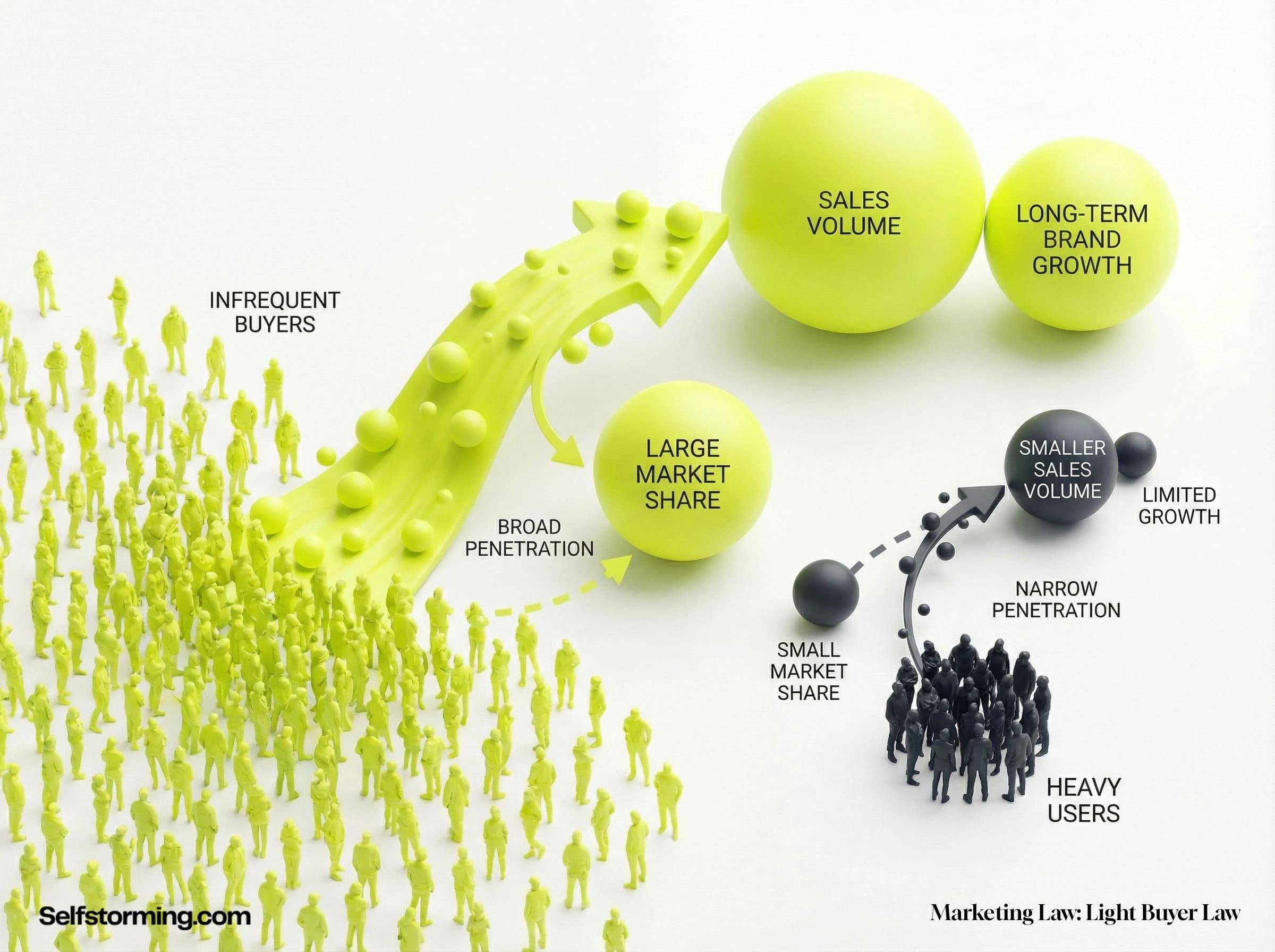 Light Buyer Law mechanism diagram - How Light Buyer Law works in consumer behavior and marketing strategy