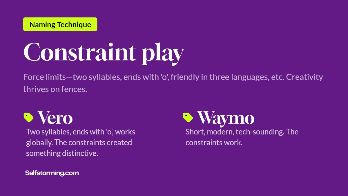 Constraint play - Brand naming technique with examples