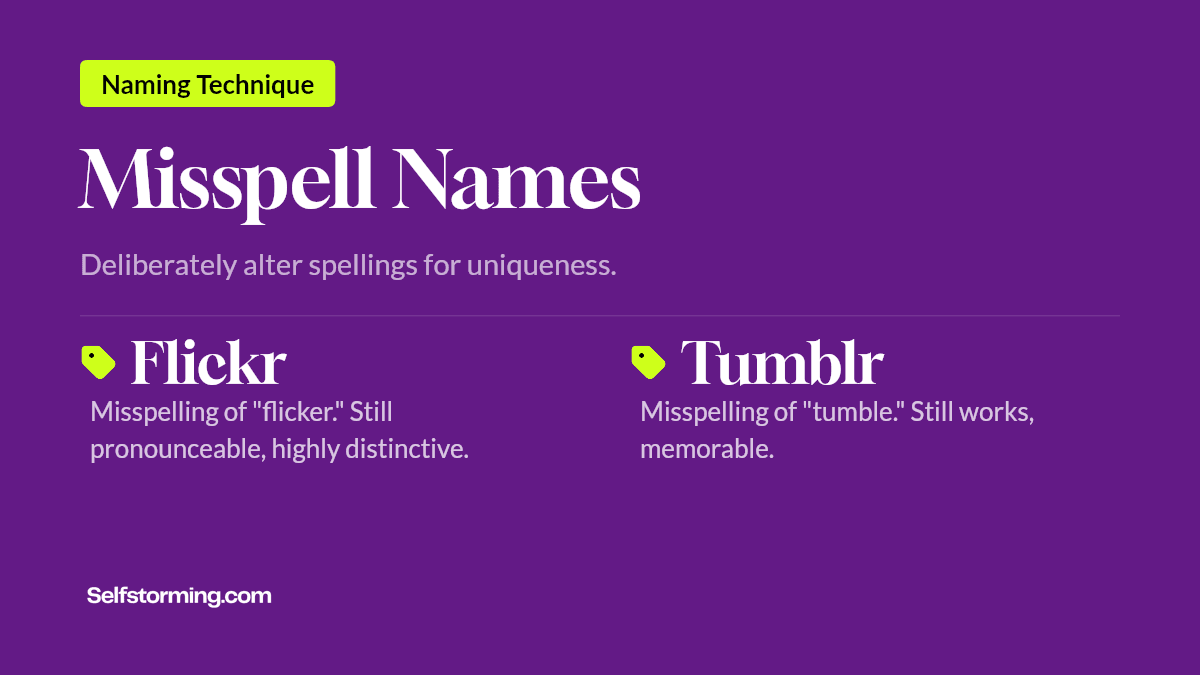 Misspell Names - Brand naming technique with examples