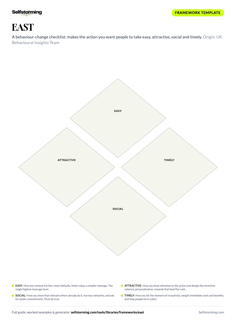 EAST printable A4 template preview