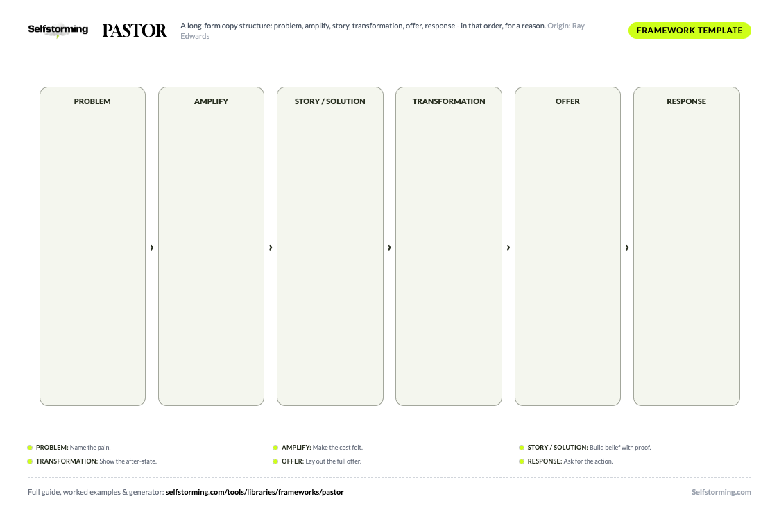 PASTOR printable A4 template preview